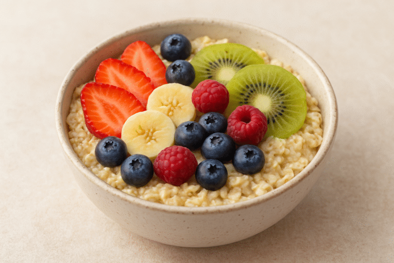 Rotina matinal para um dia perfeito Aveia Com Frutas 768x512