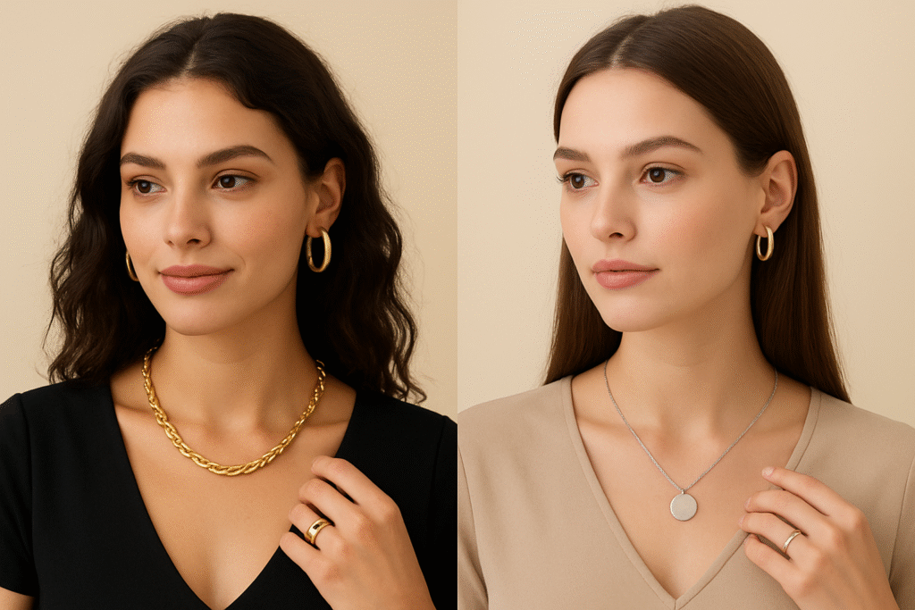 acessorios em dourado e parta