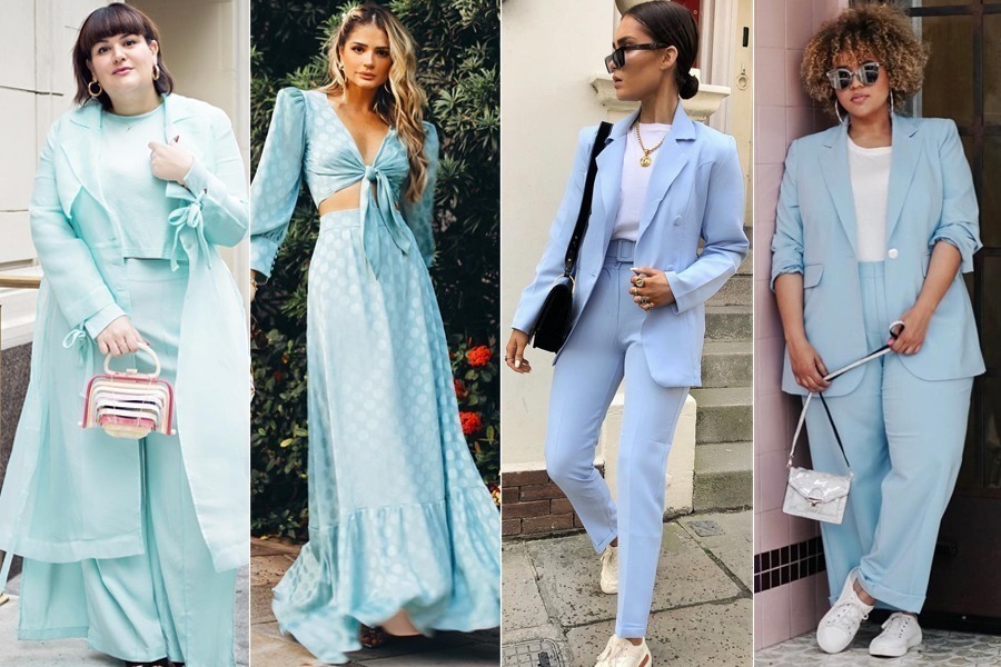 Azul Claro A Cor Queridinha Do Momento azul claro ta na moda looks