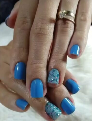 Unha para o natal inspiração unha azul de natal